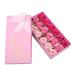 Rotumaty 18 PCS Floral Scented Bath Soap Rose Flower Petals Plant Essential Oil Rose Soap Set Best Gifts for Her Women Girls Mom Lover Birthday Valentine Christmas (Pink) 1.6x1.6 Inch (Pack of 18)