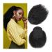 Hair Chignon 8-24 Inch Afro Curly Ponytail Human Hair Extensions Curly Fluffy Hair Comb with Drawstring Ponytail Hair Extensions Messy Bun Hair Piece (Color : Black Size : 22inch)