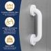 Evekare Premium Extra Strength 12 Grab Bar for Bathtubs & Showers | Stainless Steel White | ADA Compliant Handle for Elderly & Disabled - Buy Online on GoSupps.com
