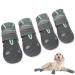 Slowton dog shoes Paw protection 4 pieces of breathable dogs shoes outdoor with a non-slip sole adjustable reflective Velcro fastener Hunde boots for small medium and large dogs size 1: width 4 cm a.GRAU-ATMACHTACHTE (4 pieces)