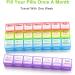 Large 28-Day Pill Organizer with Extra Large Compartments for Medication, Vitamins, and Supplements - Dust-Proof, Travel-Friendly Pill Case in Red, Green, Blue, Purple - Buy Online on GoSupps.com