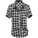 2022 Men's Stylish Cut Off Flannel T-shirt - Casual Slim Button Up Vest Vintage Cowboy Plaid Sleeveless Tank Top - Black Blue Medium - Buy Online on GoSupps.com