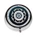 Black and White Round Totemround Pill Box 3 Compartment Round Pill Box Organizer Portable Travel Pill Box for Traveling.