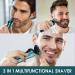 3-in-1 Electric Razor for Men - Cordless Rechargeable Shaving Kit - Wet/Dry Face, Beard, Nose & Sideburn Trimmer - Chromed Green - Buy Online on GoSupps.com