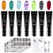Nail Stamping Kit with 5 Plates, 7 Colors Polish Gel for Beginners - Boho Flower Design | Nails Art Stamp Set - Buy Online on GoSupps.com