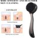 Black Charcoal Facial Cleansing Brush Set - 2Pcs Manual Face Brushes for Deep Cleansing, Exfoliating Pores, Massage, Makeup Removal and Skin Care - Buy Online on GoSupps.com