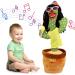 seOSTO Rotating Volume Control Dancing Cactus Toy Repeat What You Say Talking Cactus Toy Recording Singing Cactus Repeating Toy for Kids Gifts Baby Encourage Speech Toys Rotate+light+repeat+record+volume Control