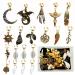 19 PCS Adjustable Hair Cuffs & Charms for Braids | Gold Hair Jewelry Set | Sun Moon Pterosaur Wing Shell Rose Leaf Hair Pendants | DIY Dreadlock Accessories - Buy Online on GoSupps.com
