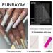 Runrayay Long Artificial Nails - Press-On Acrylic Tips in White Pink & Nude | Ballet-French Style with Nail Stones for Women & Girls - Buy Online on GoSupps.com