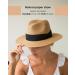 FURTALK Panama Hat Wide Brim Fedora Straw Beach Hat UV UPF 50 | Khaki+White | Medium-Large - Buy Online on GoSupps.com