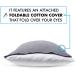 Foldable Eye Cover for Sleeping Pillow - White Pillowcase with Gray Cotton Jersey Mask for Men, Women, Kids - Buy Online on GoSupps.com
