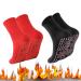 Heated socks self-heating socks 2 pairs of Tourmal insists winter heating socks self-warming socks foot warmers socks socks men women for outdoor activities in winter black/red