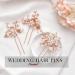 Heread Pearl Bride Wedding Hair Pins - Pack of 3 Leaf Bridal Head Piece Flower Hair Accessories - Rose Gold for Women and Girls - Buy Online on GoSupps.com