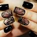 Black Curve Line Press on Nails with Dark Vine Design Glossy Black Ins Medium Square False Nails Gel Glue on Nails Rhinestones Manicure Art Acrylic Fake Nails Stick on Nails for Women Girls 24Pcs Design G