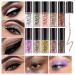 evpct 10 Colors Glitter Liquid Gel Eyeliner Eye Glitter Eyeshadow Makeup Set Pink Brown White Gold Glitter Liquid Eye shadow Set delineador de ojos contra el agua delineadores de colores para ojos 1 Count (Pack of 1) 10 Colors Set