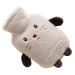 Generic hot water bottle with cover hot water bottle 0.5/1/2 liters with a cuddly soft connection to the treatment of pain and on cold winter days family women children Cat 500ml