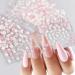 30 Sheets Flower Nail Art Stickers Pink White Nail Designs Nail Decals 3D Self Adhesive Nail Stickers Nail Art Supplies Pink Flower White Flower Nail Stickers for Nail Decorations Manicure Tips Charms B