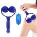 Massage scooters with 2 ring balls massage balls massage rollers with handle and nubs interchangeable self -massage roller massage ball set for legs back poor shoulders muscle pain