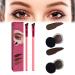 Home Eyebrow Care Kit 4d Laminated 4d laminated brow home-grooming kit 4D Hair Stroke Brow Stamp Brush-Waterproof and Long Lasting Multi-Function Eyebrow Brush (2pcs Taupe) 2pcs Taupe