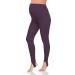 FUTURO FASHION Women's Maternity Fleece Lined Leggings Stirrup Comfortable Pregnancy Winter Cotton Leggings Over Bump Belly Support Stretchy Adjustable High Waisted Pants 8-22 UK 20-22 Plum