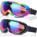 Rngeo Ski Goggles, Pack of 2, Snowboard Goggles for Kids, Boys & Girls, Youth, Men Black Multicolor/Rainbow Multicolor