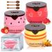 3PCS Bee Lip Balm Honey Pot Honey Strawberry Watermelon Lip Mask Sleeping Honey Lip Mask Overnight Hydrating Propolis Honey Pot Lip Balm for Cracked & Dry Lips Care with Pink Lip Mask Honey+Strawberry+Watermelon