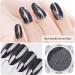 Black Chrome Nail Powder - Holographic Mirror Effect Gel & Glitter for Stunning DIY Manicures - Buy Online on GoSupps.com