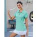 Loovoo Women's Moisture Wicking Golf Polo T-Shirt - Quick Dry Short Sleeve Workout Top (Green, Medium) - Buy Online on GoSupps.com