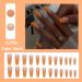 MISUD Coffin Press on Nails - 24 pcs Glossy Orange Ombre Ballerina Acrylic Nails with Glitter Design - Long False Nails for Stunning Looks - Buy Online on GoSupps.com