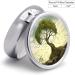 Round Pill Box with Trees Print - 3 Compartment Medicine Organizer - Decorative Metal Portable Pill Case | Style-18 - Buy Online on GoSupps.com