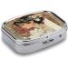 Retro Style Pill Box Wedding - Decorative 2 Compartment Metal Organizer for Pocket & Purse - Buy Online on GoSupps.com
