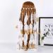 Hair Feathers - Indian Hippie Headband long Headband with Multiple White Spray Painted Feathers Boho Hair Accessories for Women Festival Accessories Party - Buy Online on GoSupps.com