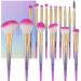 Docolor makeup brush 16 PCs makeup brush set premium synthetic powder foundation contour blushing concealer eyeshadow blending liner make -up brush kit pineapple (16 pieces pink)