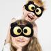2 Pieces Eye Sleep Mask Funny Cover Eye Blindfold for Women Men Kids 100% Blackout Sleeping Mask with Adjustable Strap Sleeping Eye Shades Soft Funny for Travel/Night Sleeping/Office Rest/Nap. To the Eye