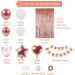 Rose Gold Birthday Decorations 74pcs Rose Gold White Balloons with Rosegold Confetti Balloons Curtain & Happy Birthday Banner for Girls Women Birthday Party Wedding Baby Shower - Buy Online on GoSupps.com