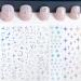 Moon Star Nail Art Decal Stickers Aurora Silver Star Moon Self Adhesive Nail Stickers for Women Girls Fingernails Designs and Nail Decoration for Nail Decor (Pack of 6)