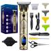 WAHLSA Professional Hair Trimmr Zero Gapped Detail Beard Shaver Barbershop Baldheaded Hair Clipper T-Blade Hair Clipper for Men Electric Pro Li Outline Trimmer Grooming Kit LED Display (Golden) Bronze