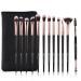 ZOREYA Eye Makeup Brushes, 12 Pcs Professional Eye Brush Set Eyeshadow, Eyebrow, Blending, Fan, Eyelash Brushes Set With Carrying Bag (Black)