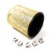 Asian Home Thy Collectibles Dice Cup with 5 Dices, PU Leather Professional Dice Shaker Cup Set for Yahtzee / Craps / Backgammon or Other Dice Games Golden