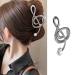 Musical Note Hair Clip Large Mental Hair Claw Clips Non-slip Hair Barrettes Silver Hair Clips Note Hair Clamps with Pearl Designs Cute Hair Accessories Styling Hair Jaw Clamps for Women Decorations D7