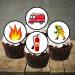 24 PRECUT Fire Engine Cupcake Toppers Fire Service Edible Cake Decorations Edible Fireman Decorations Fire Engine Cupcake Toppers Fire Cake Toppers