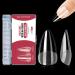 240PCS 12 Sizes Short Almond Gel Nail Tips Set Soft Nail Art Gel Nail Extensions Pre-Buffed Artificial Nails Gel Nail Tips Kit Fit All Nails