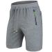 ZOXOZ Shorts Men's Shorts Summer Cotton with Zipper Pockets Gray XL