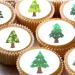 24 edible PRE CUT Christmas Tree kids childrens party decoration cupcake toppers on wafer rice paper