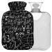 Naanle mathematical hot water bottle with reference transparent hot water bottle 2l large hot hot water bottle for bed handfoots Warmer pain relief heat and cold therapy 2 l