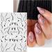 JMEOWIO 12 Sheets Flower Line Nail Art Stickers Decals Self-Adhesive Black White Nail Supplies Nail Art Design Decoration Accessories - Buy Online on GoSupps.com