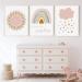 3 Set Poster Kinderzimmer Deko Rainbow Clouds Images Without Frame Mureau For Boy Girls Living Room Bedroom Wall Decorations (A 30 x 40 cm) A 30 x 40 cm