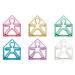 Play teething ring set of 12 100% silicone promotes fine motor skills and vision soothes teething (6 people 6 houses)