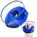 WinMany inflatable collar for dogs cat protective cone recovery collar after operations neutrating adjustable pet donut collar with conductor prevent and scratch (blue l) blue l
