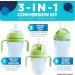 3-in-1 Weighted Straw Sippy Cup Conversion Kit for Comotomo Bottles | 2 Pack Green | Compatible with 5 & 8 oz Bottles | Versatile Extended Use | Comotomo Straw Cup Converter - Buy Online on GoSupps.com